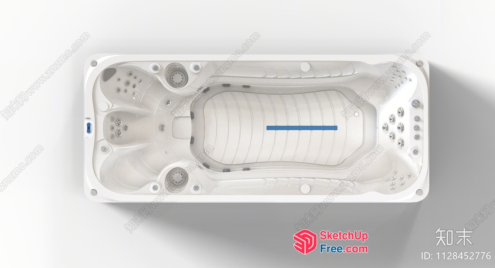 White And Blue Hot Tub Interior 3D SketchUp File