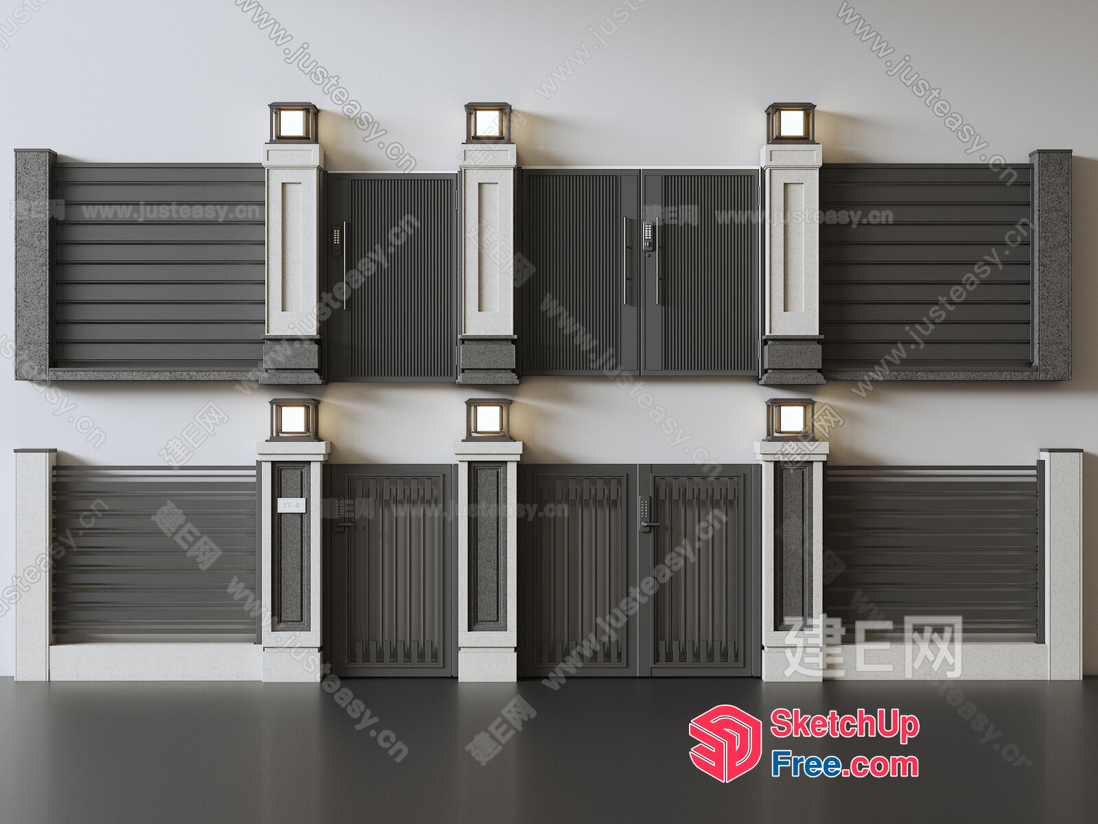 Ornate Pillars And Gates In Classic Style 3D SketchUp File