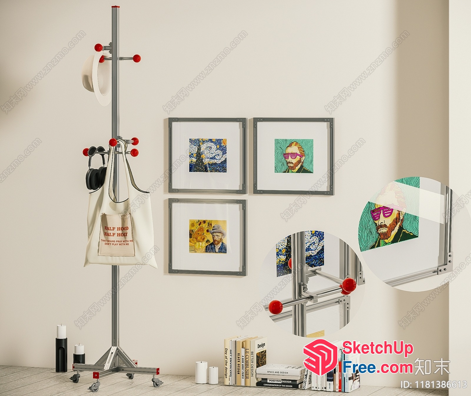 Modern Art Gallery Decor 3D SketchUp File