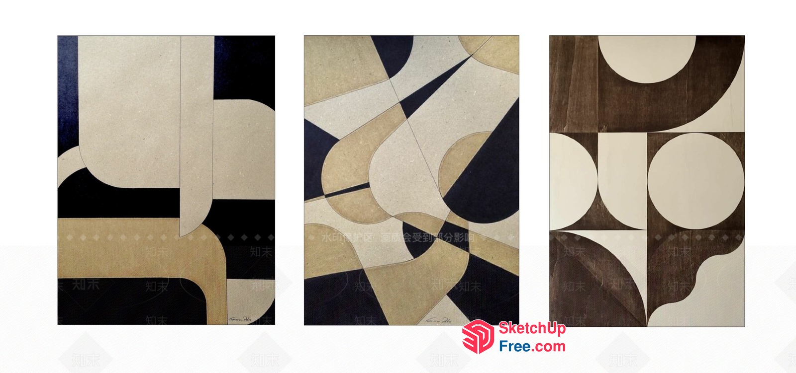 Abstract Geometric Artwork Collection 3D SketchUp File