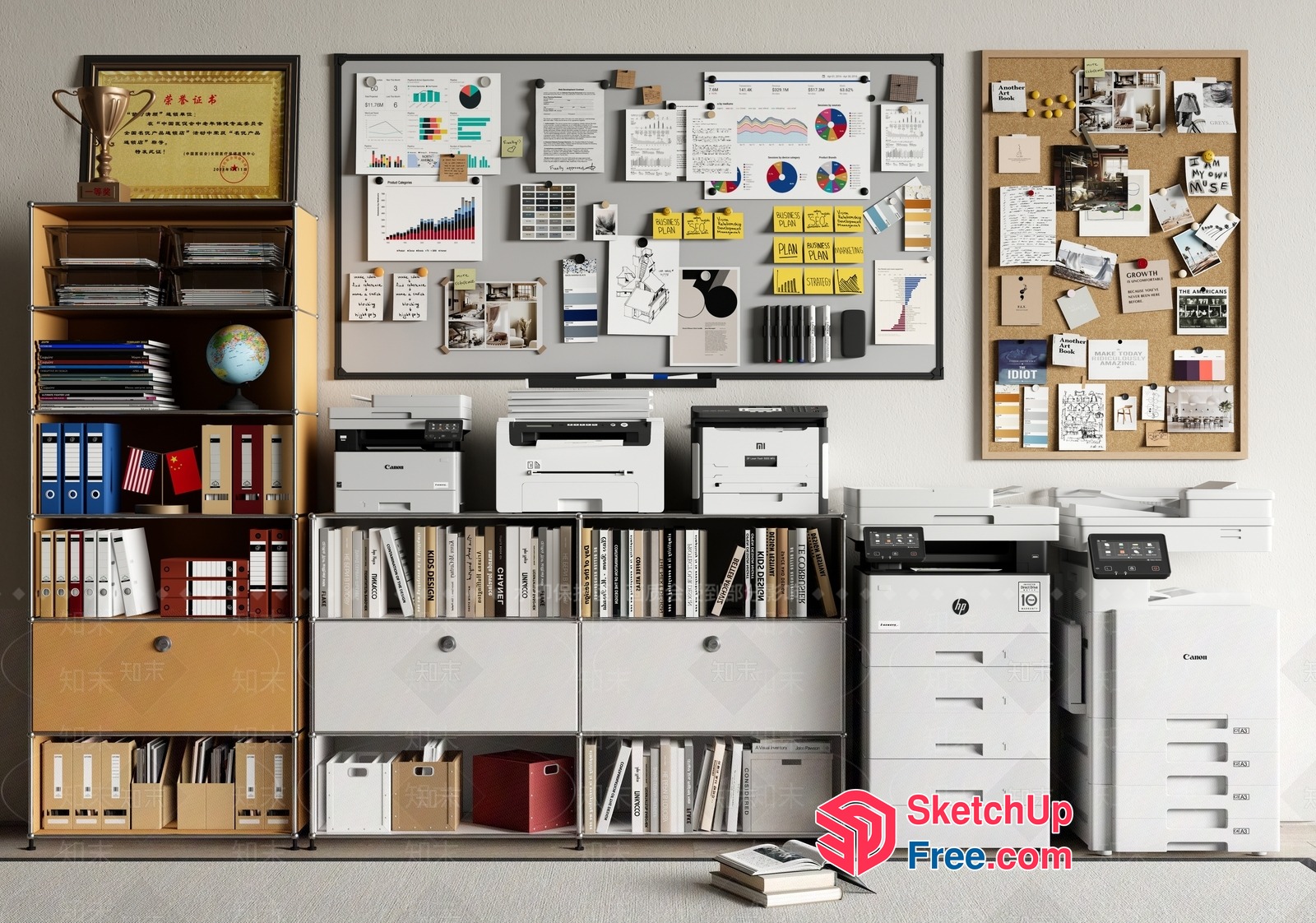 Modern Office Furniture Arrangement 3D SketchUp File