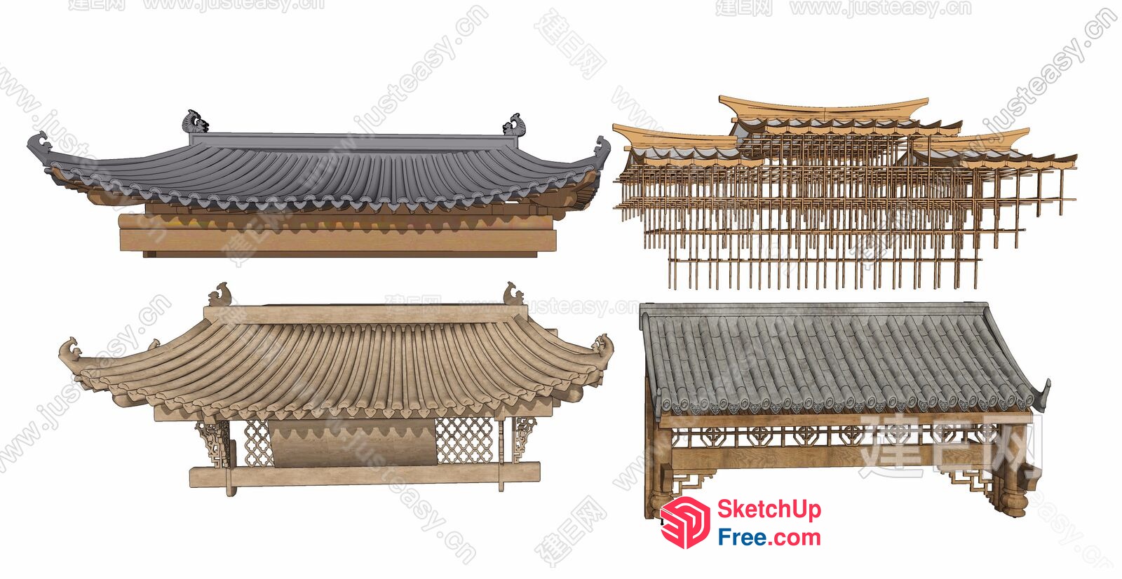 Asian Architectural Roof Synthesis 3D SketchUp File