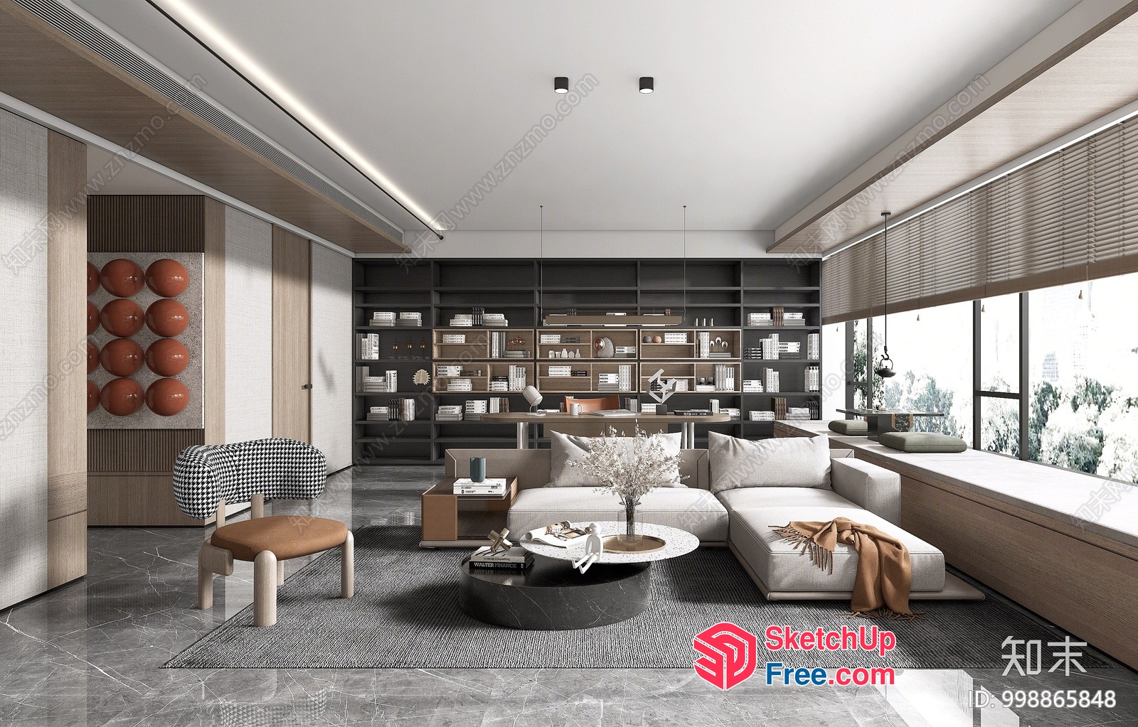 Modern Living Room With Sleek Furniture And Natural Light 3D SketchUp File
