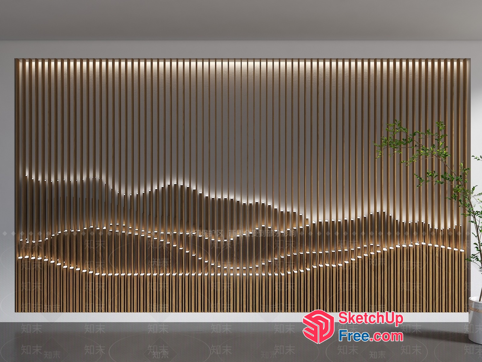 Modern Japanese-Style Partition Screen 3D SketchUp File