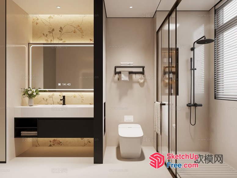 Elegant Bathroom Interior Design 3D SketchUp File