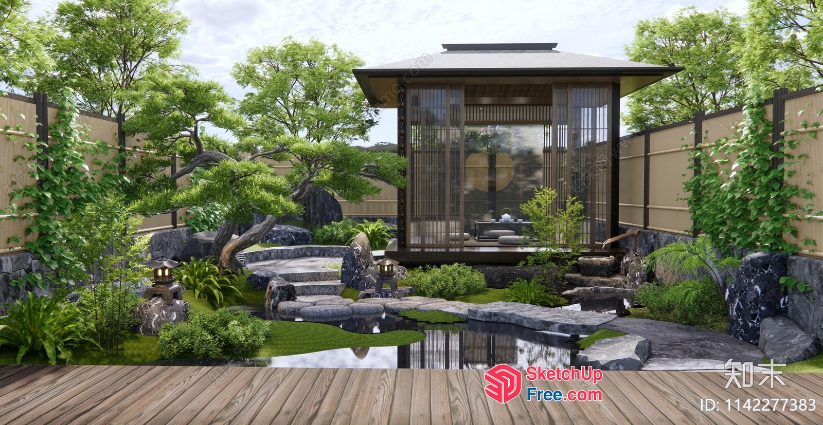 Serene Japanese Garden Oasis 3D SketchUp File