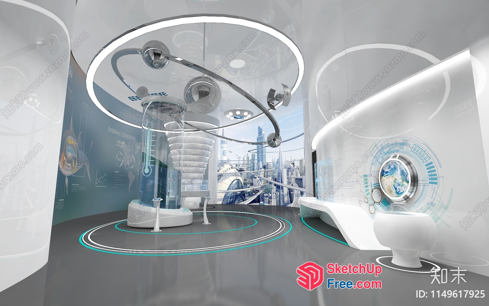 Futuristic Space Capsule Interior 3D SketchUp File