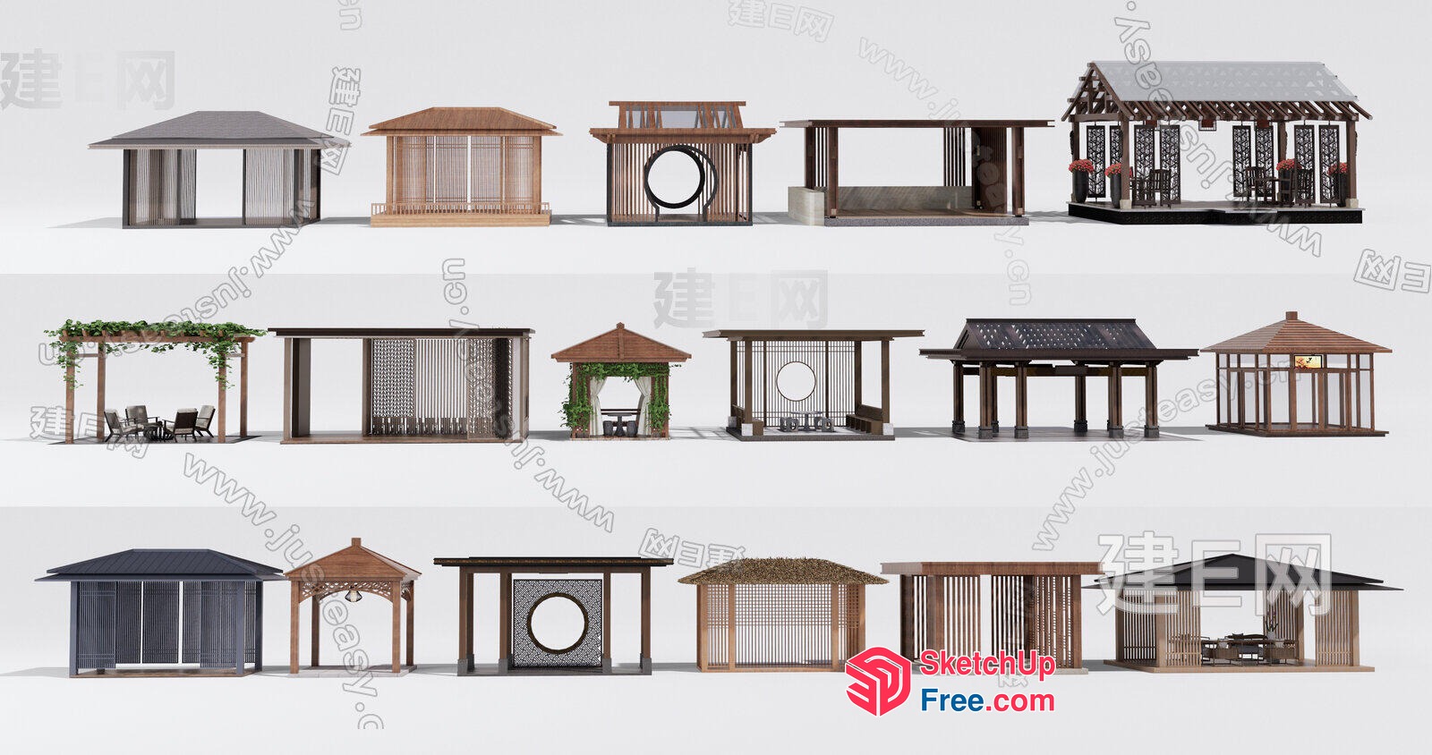 Asian-Inspired Outdoor Furniture Collection 3D SketchUp File