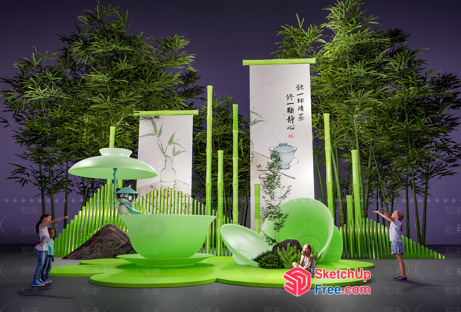 Vibrant Green Oasis 3D SketchUp File