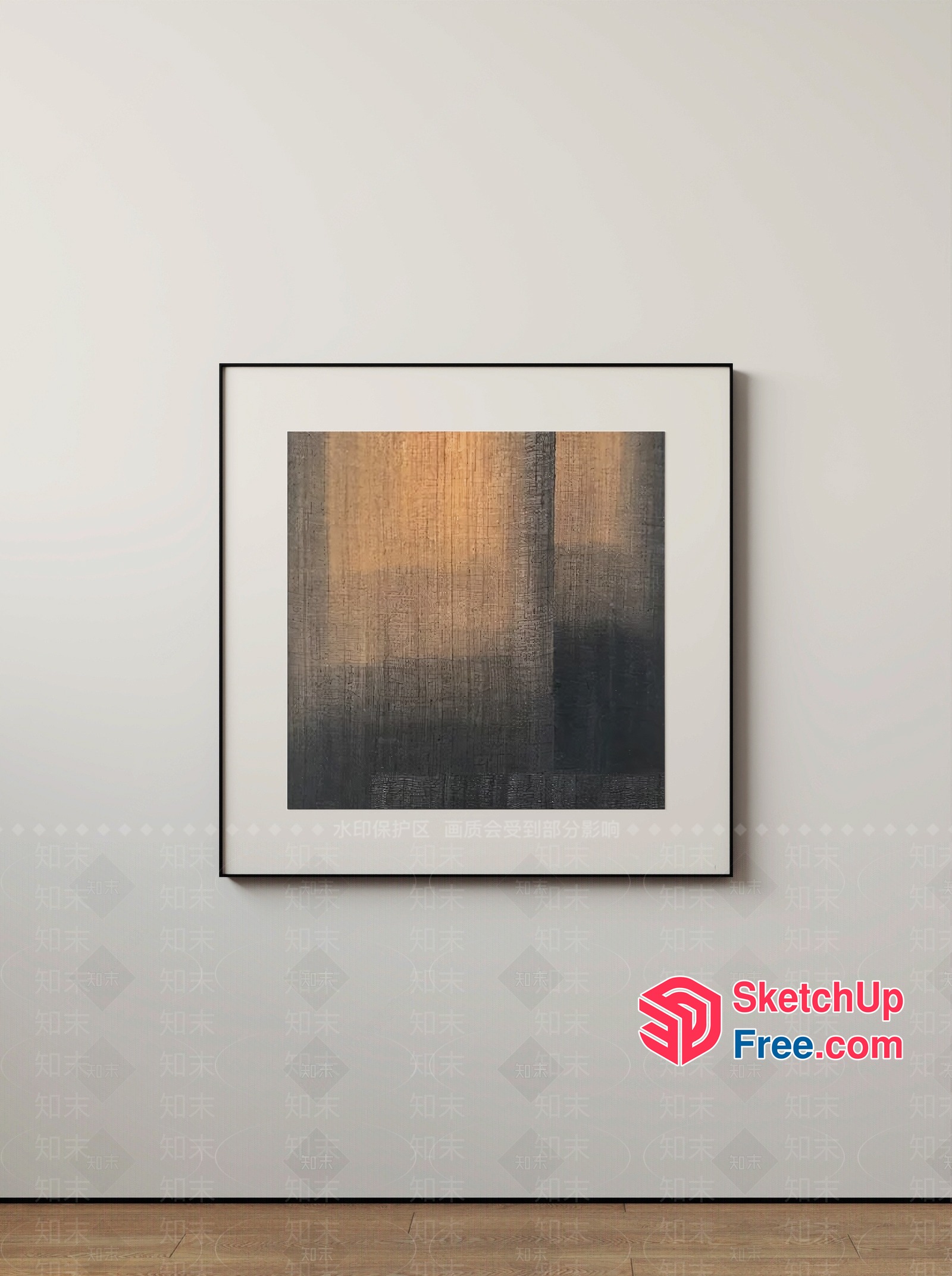 Minimalist Artwork With Neutral Colors And Textured Background 3D SketchUp File