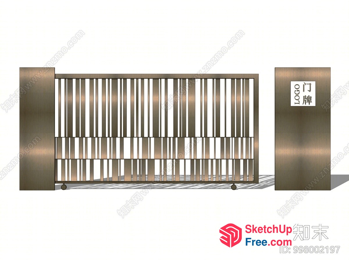 Modern Japanese-Inspired Gate Design 3D SketchUp File