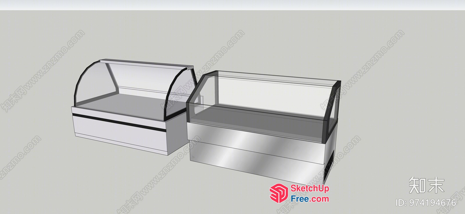 Two Clear-Topped Display Cases 3D SketchUp File