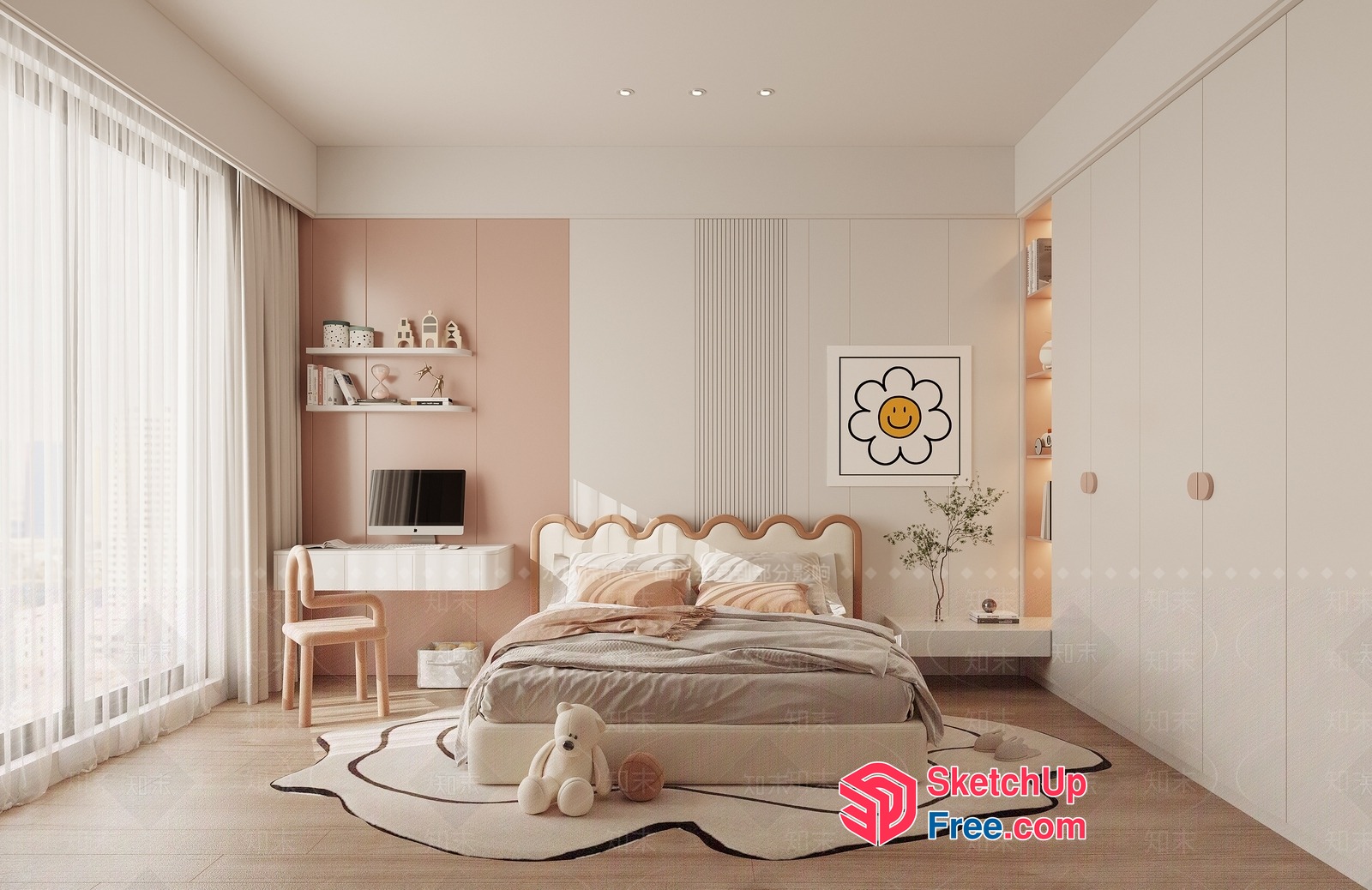 Minimalist Japanese Style Children Room 3D SketchUp File