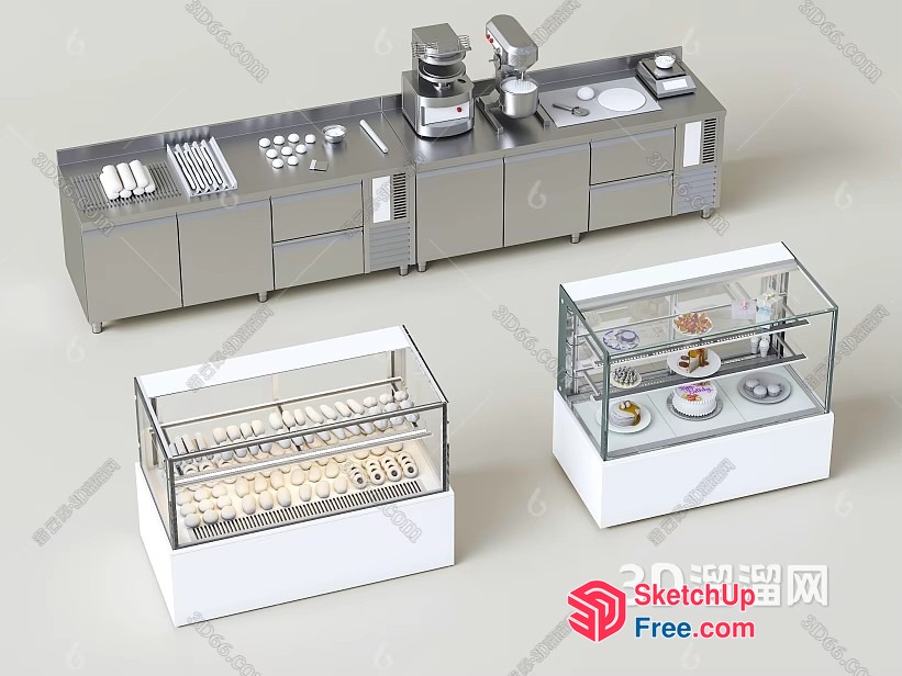 3D Kitchen Equipment And Display Cases 3D SketchUp File