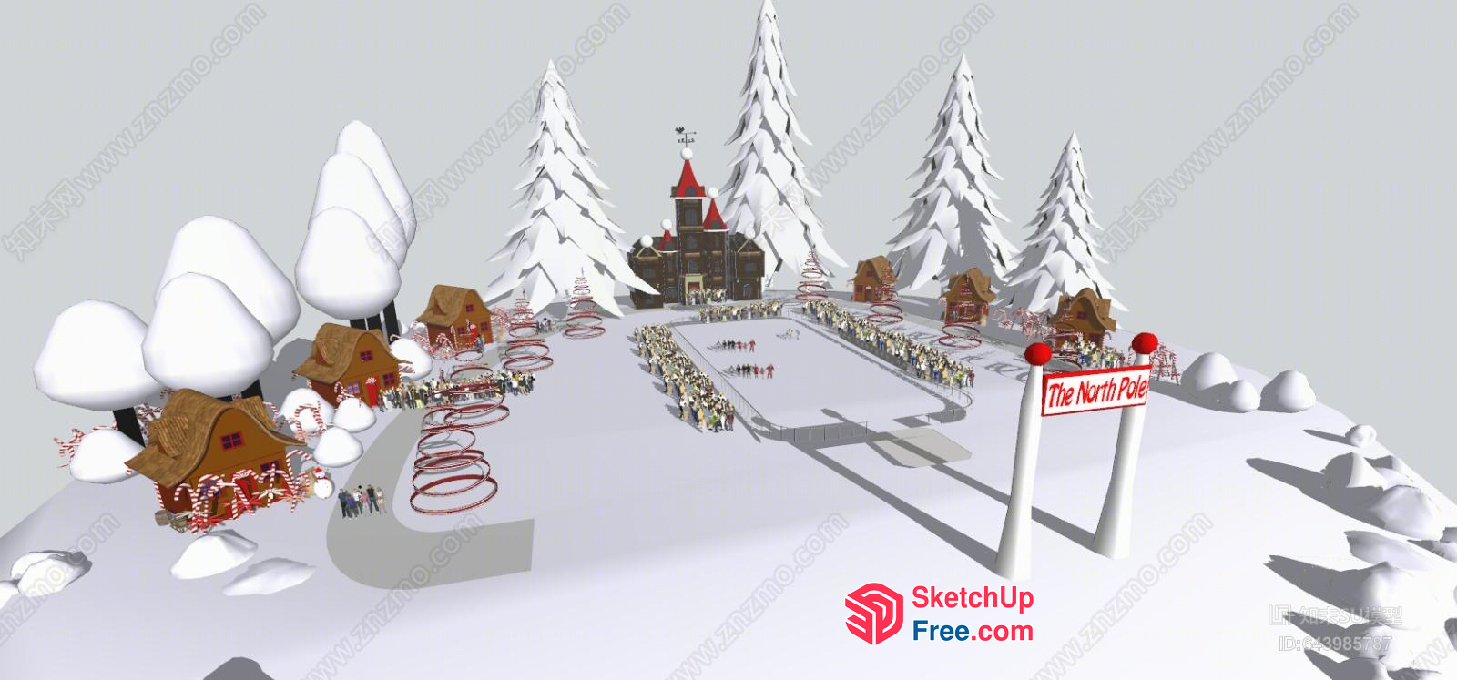 Winter Wonderland Village 3D SketchUp File