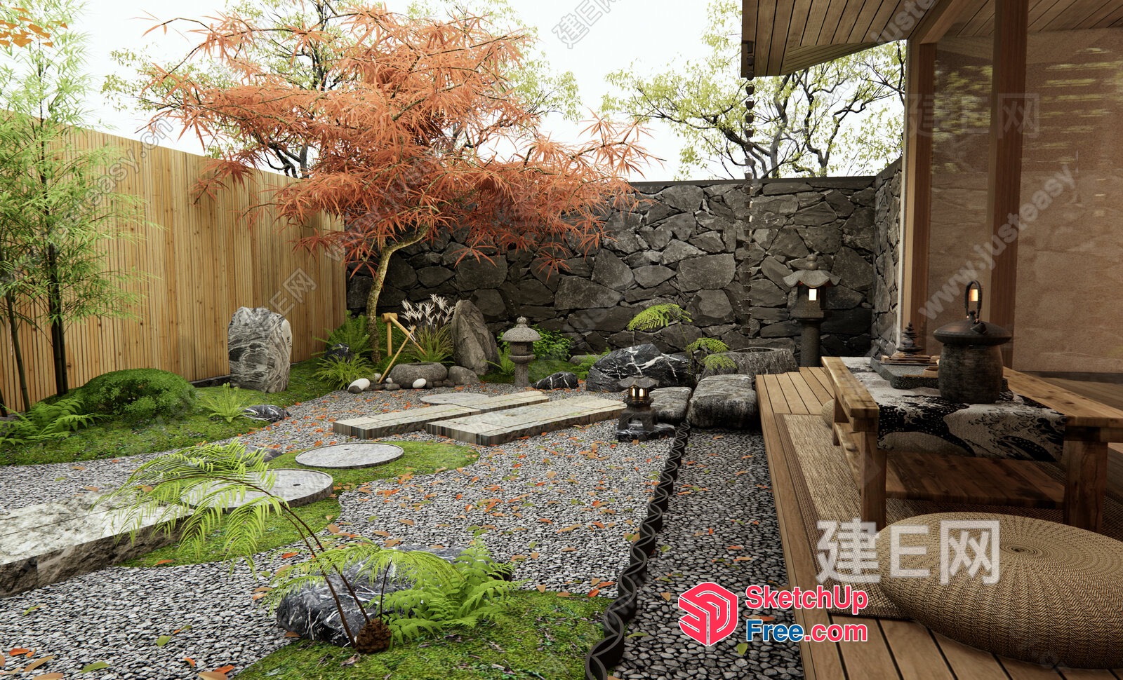 Serene Japanese Garden Oasis 3D SketchUp File