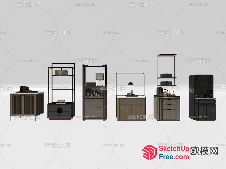 Modern Kitchen Furniture Set 3D SketchUp File