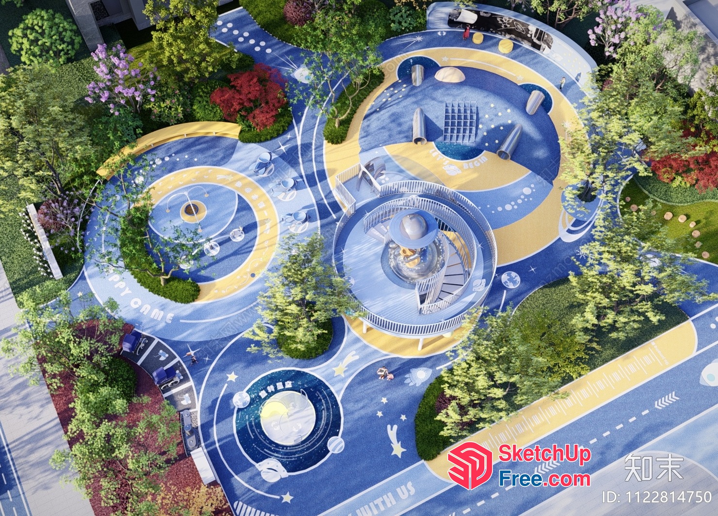 Colorful Spiral Design Playground 3D SketchUp File