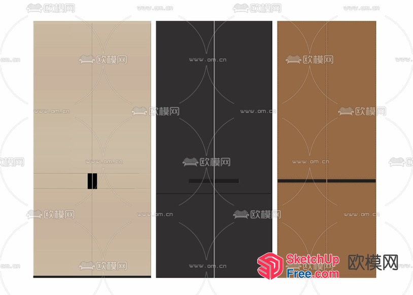 Three-Toned Doors With Minimalist Design 3D SketchUp File