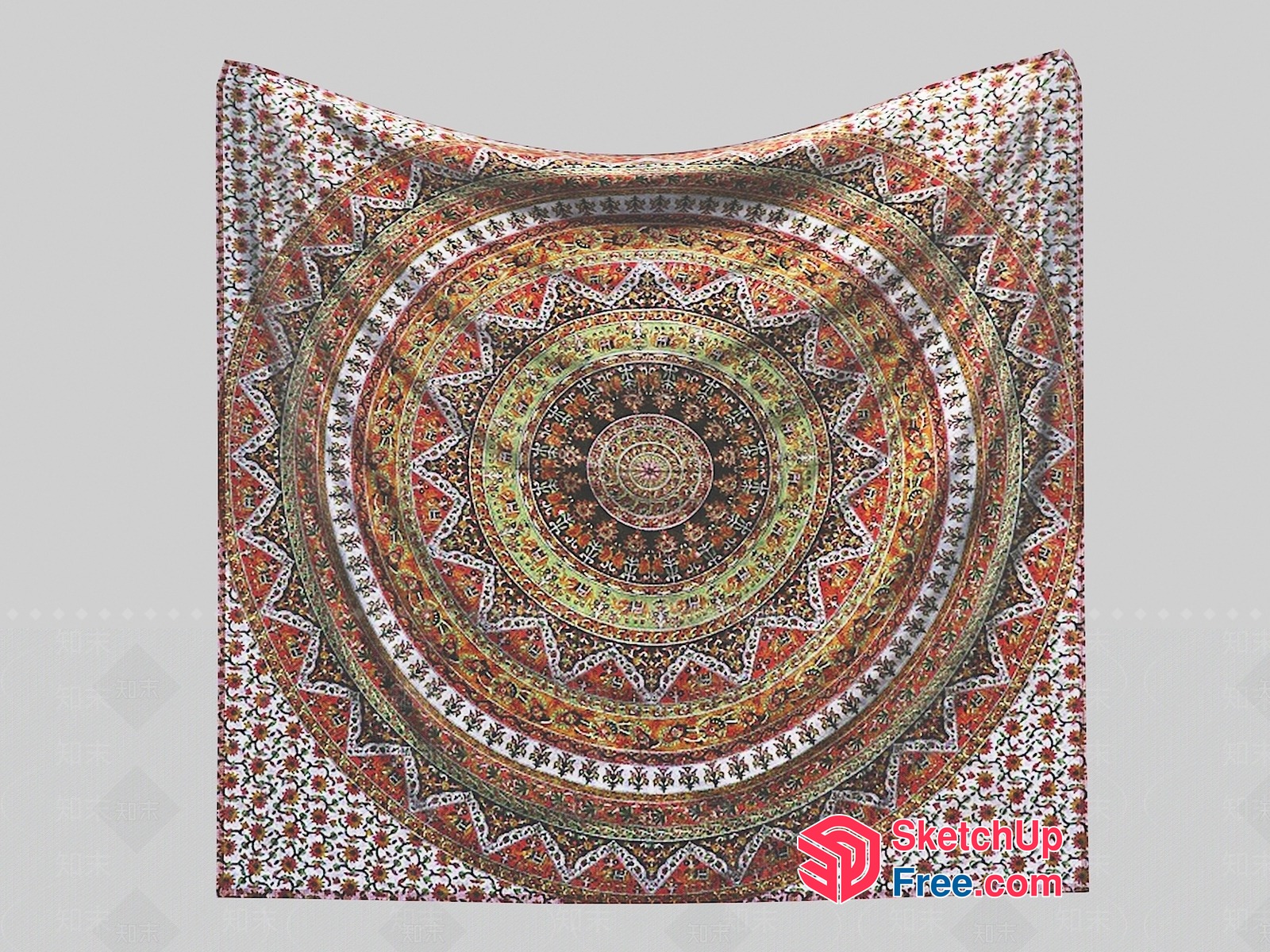 Intricate Mandala Tapestry Design 3D SketchUp File