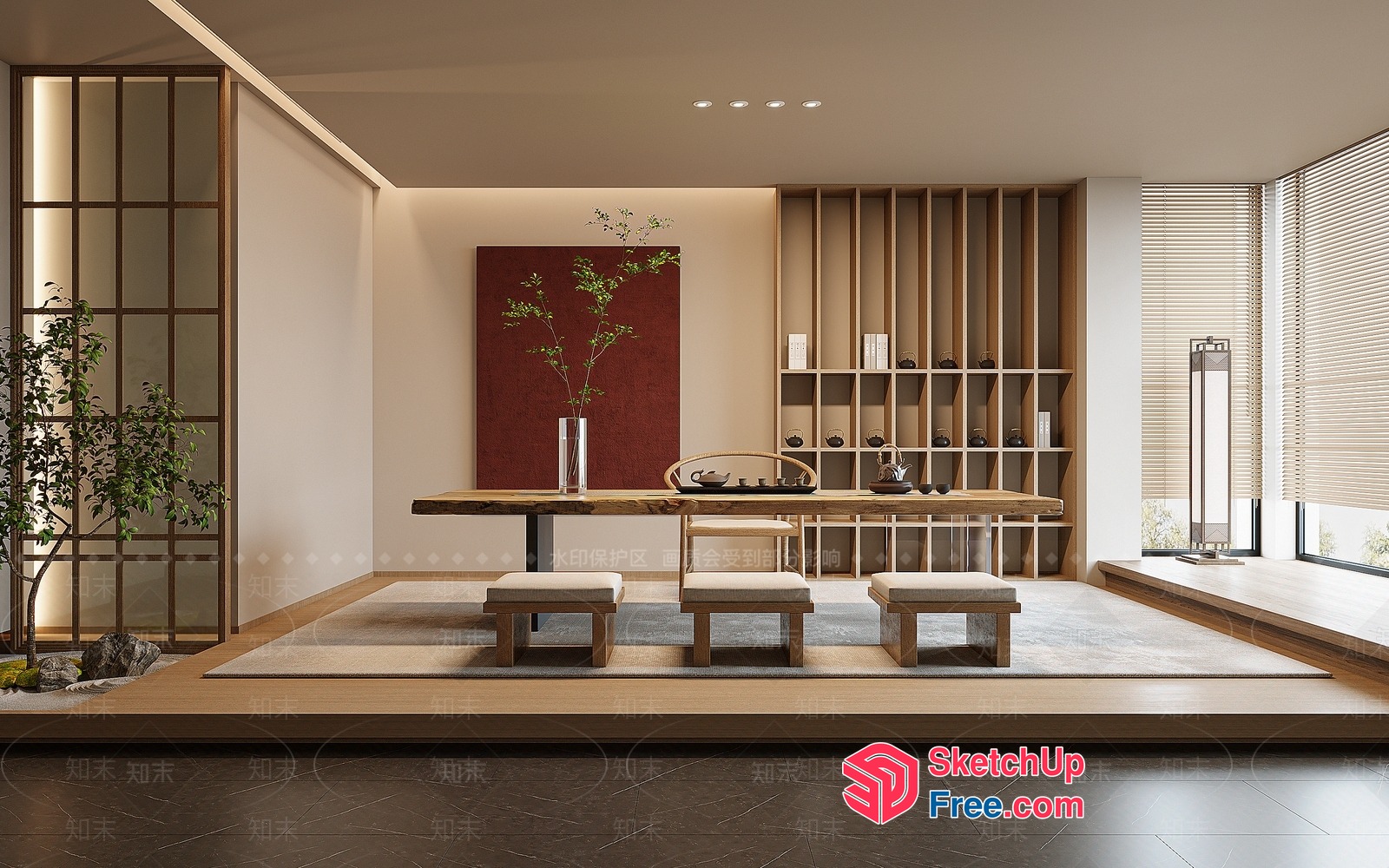 Japanese Style Interior Design 3D SketchUp File