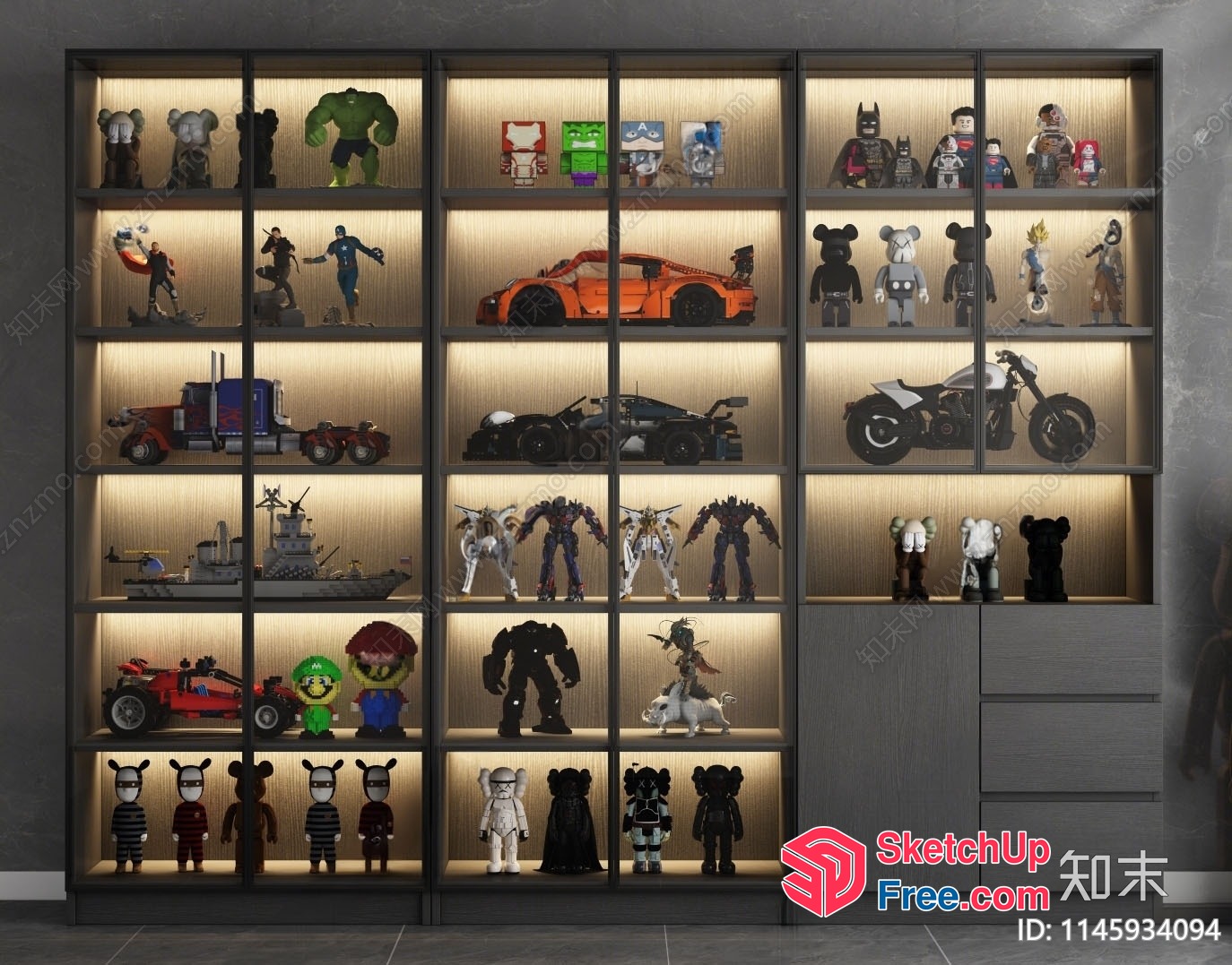 Toy And Vehicle Display Cabinet 3D SketchUp File
