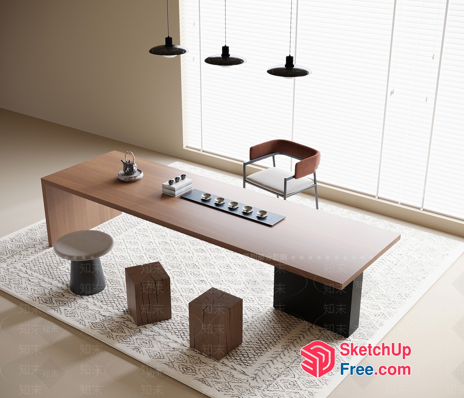 Modern Minimalist Living Room Interior Design 3D SketchUp File