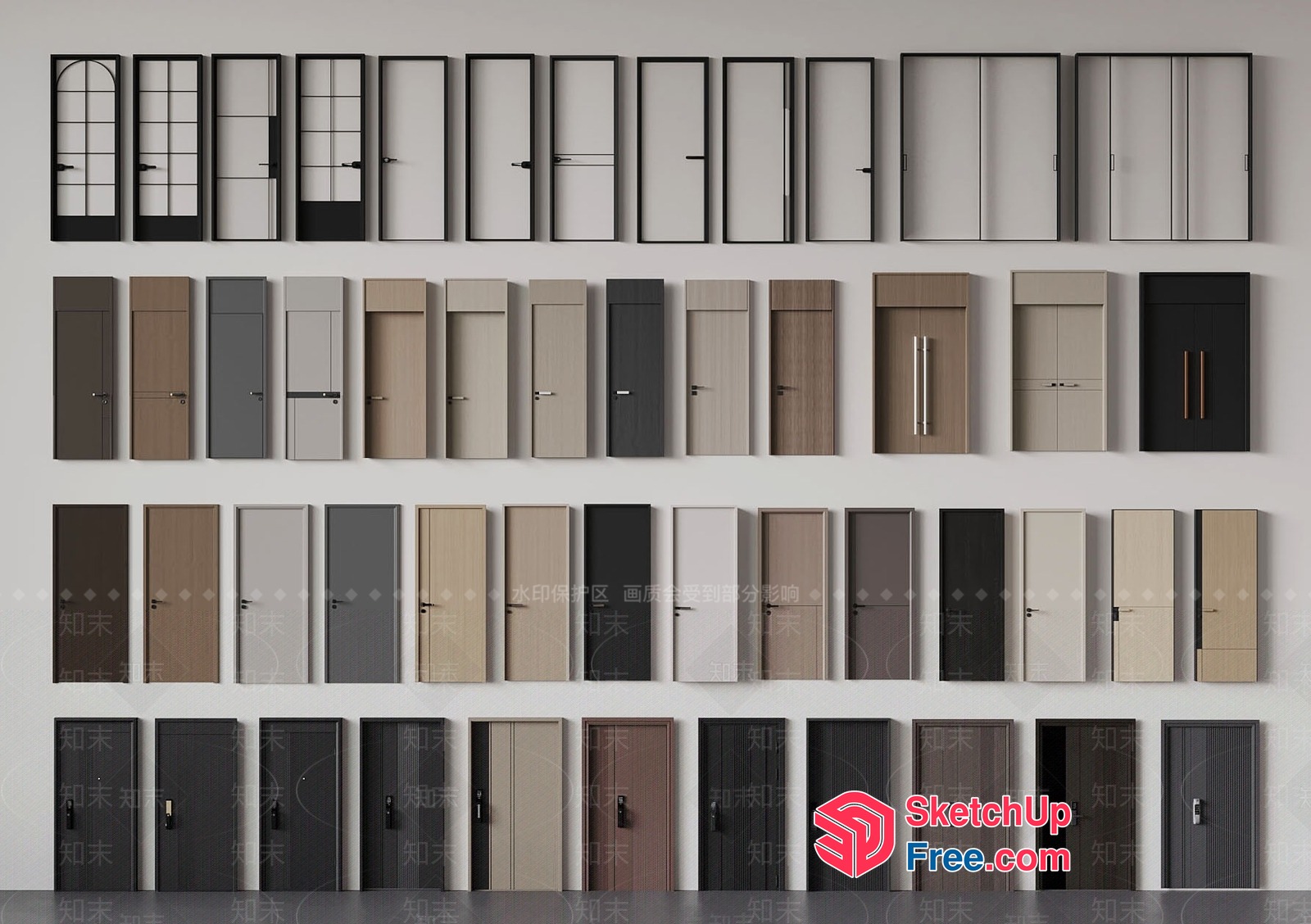 Modern Doors And Doors Designs Collection 3D SketchUp File