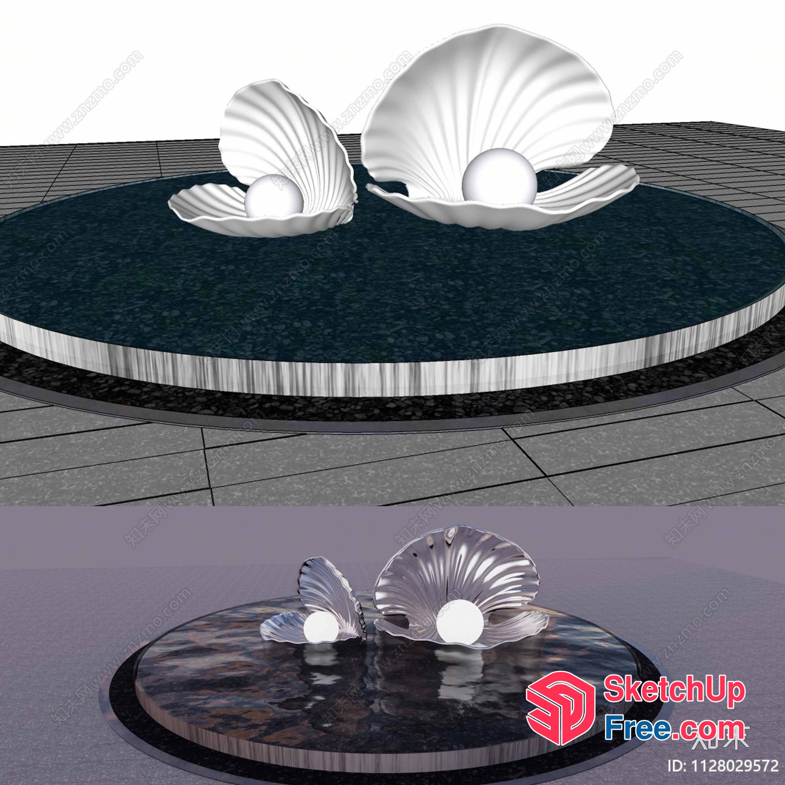 Shell-Inspired Decorative Tabletop 3D SketchUp File