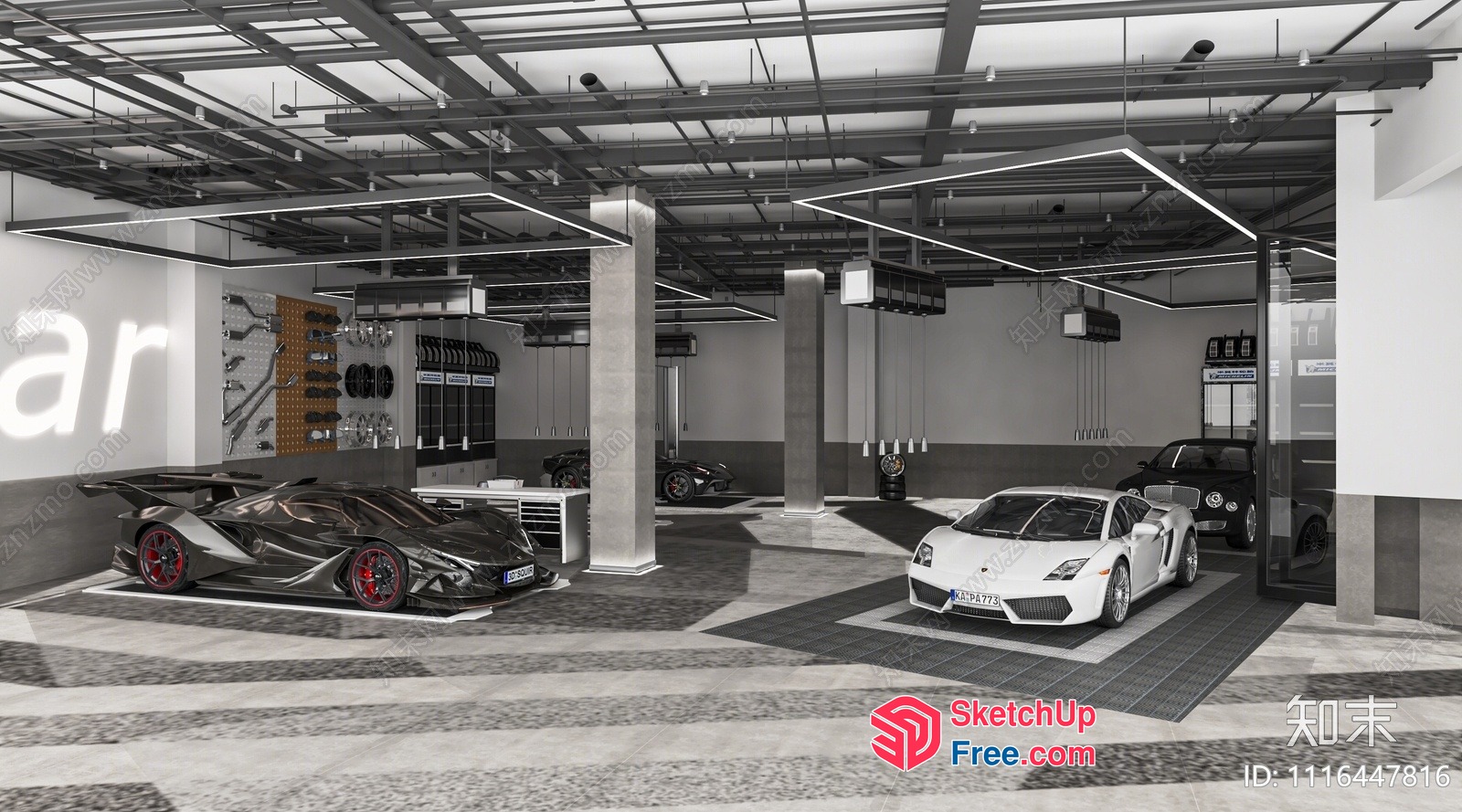 Luxury Car Showroom Interior 3D SketchUp File