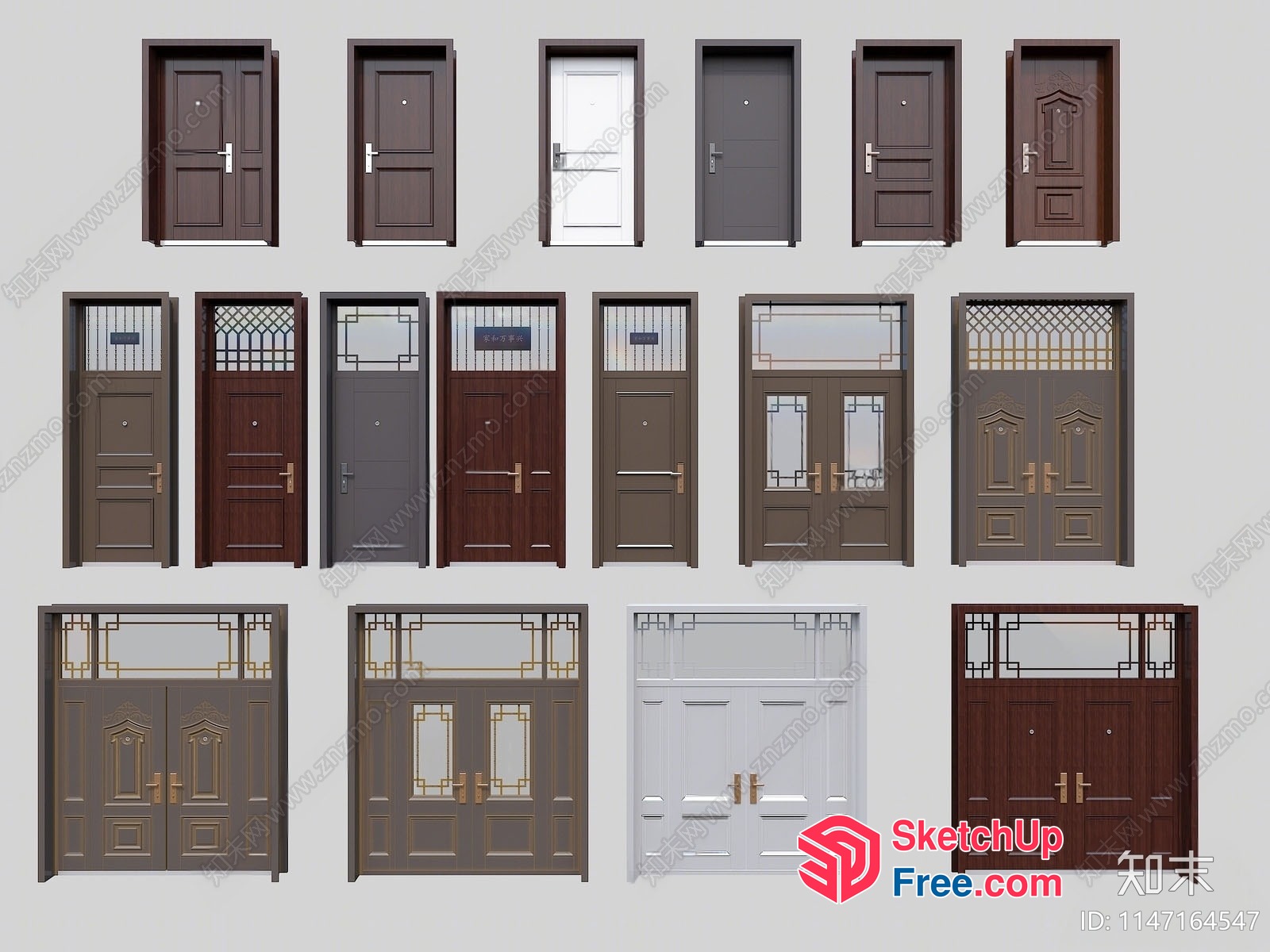 Collection Of Modern And Traditional Doors 3D SketchUp File