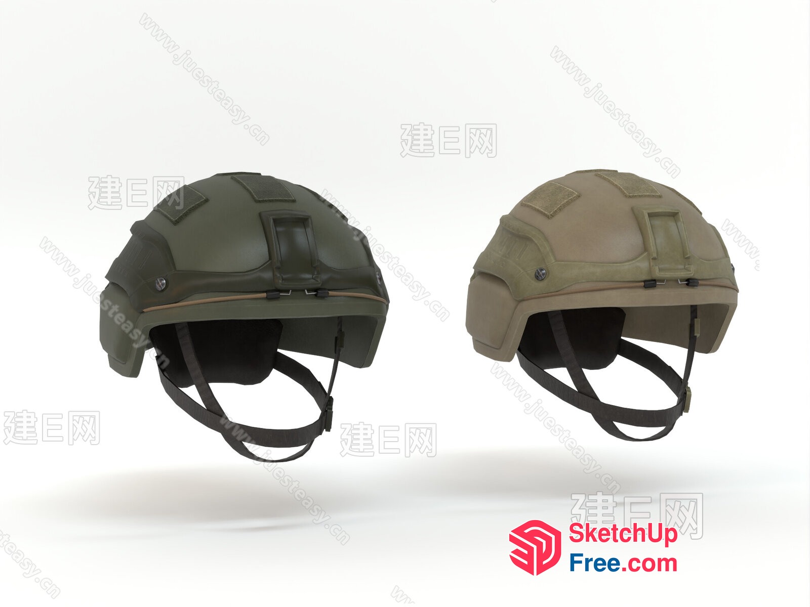 Military-Style Helmets 3D SketchUp File