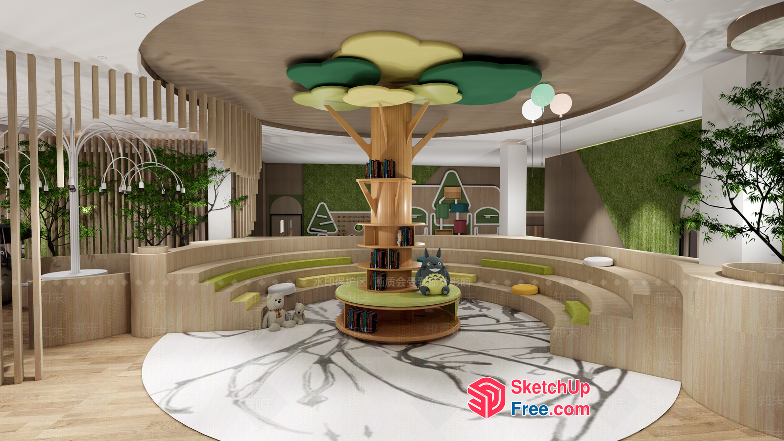 Elegant And Inviting Modern Library 3D SketchUp File