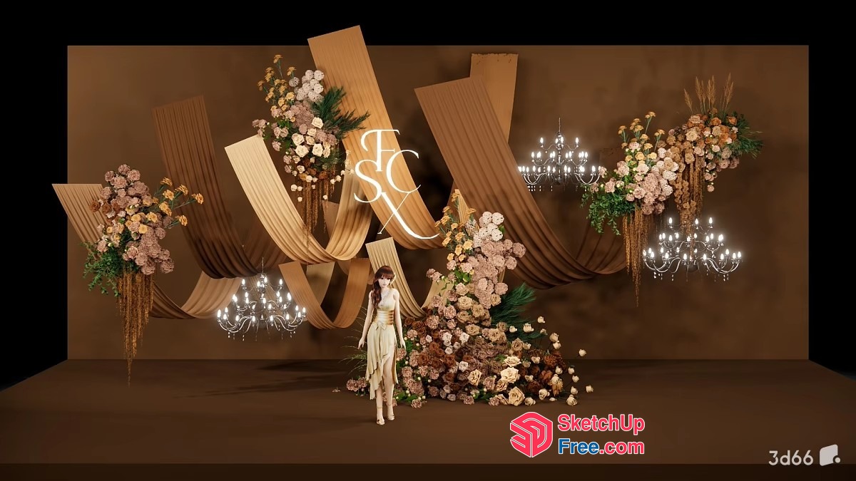 Elegant Floral Arrangement In A Luxurious Setting 3D SketchUp File