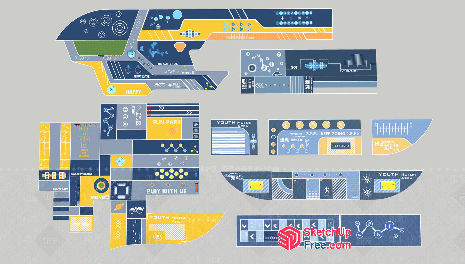 Futuristic Park Design With Youthful Elements 3D SketchUp File
