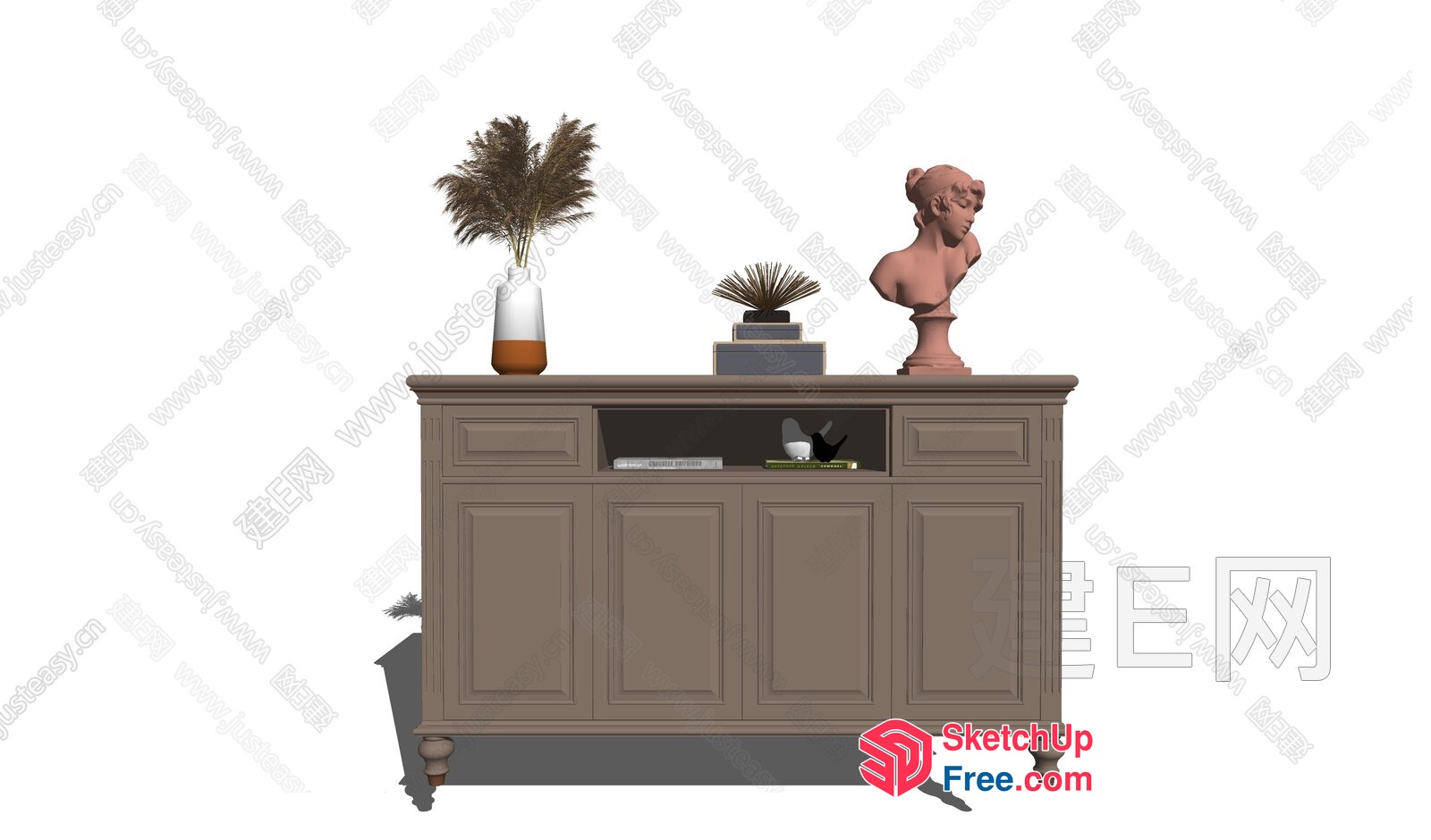 Classic Moulding Console Cabinet 3D SketchUp File