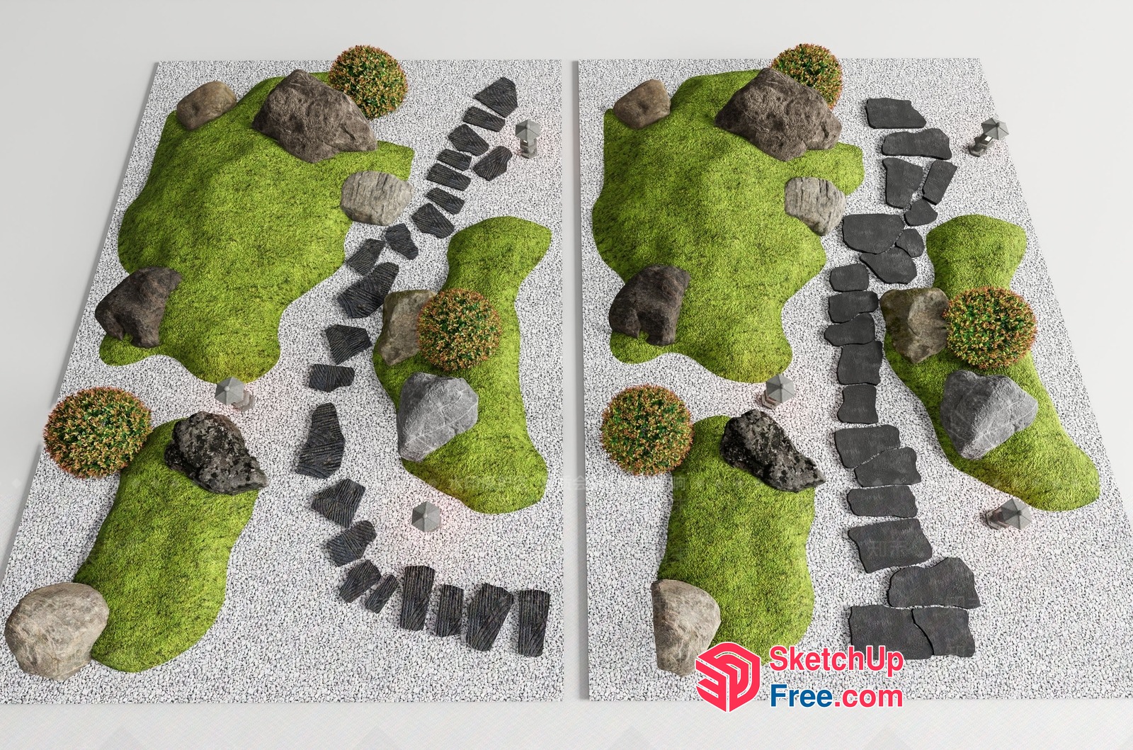 Zen Japanese Garden Landscape 3D SketchUp File