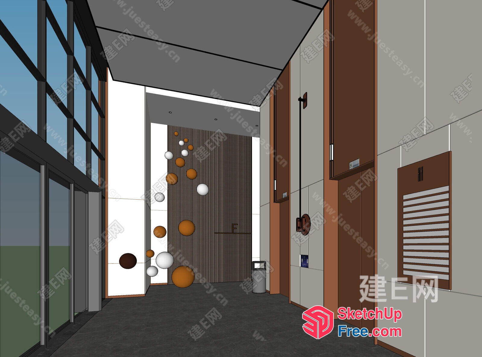 Modern Office Building Interior Design 3D SketchUp File