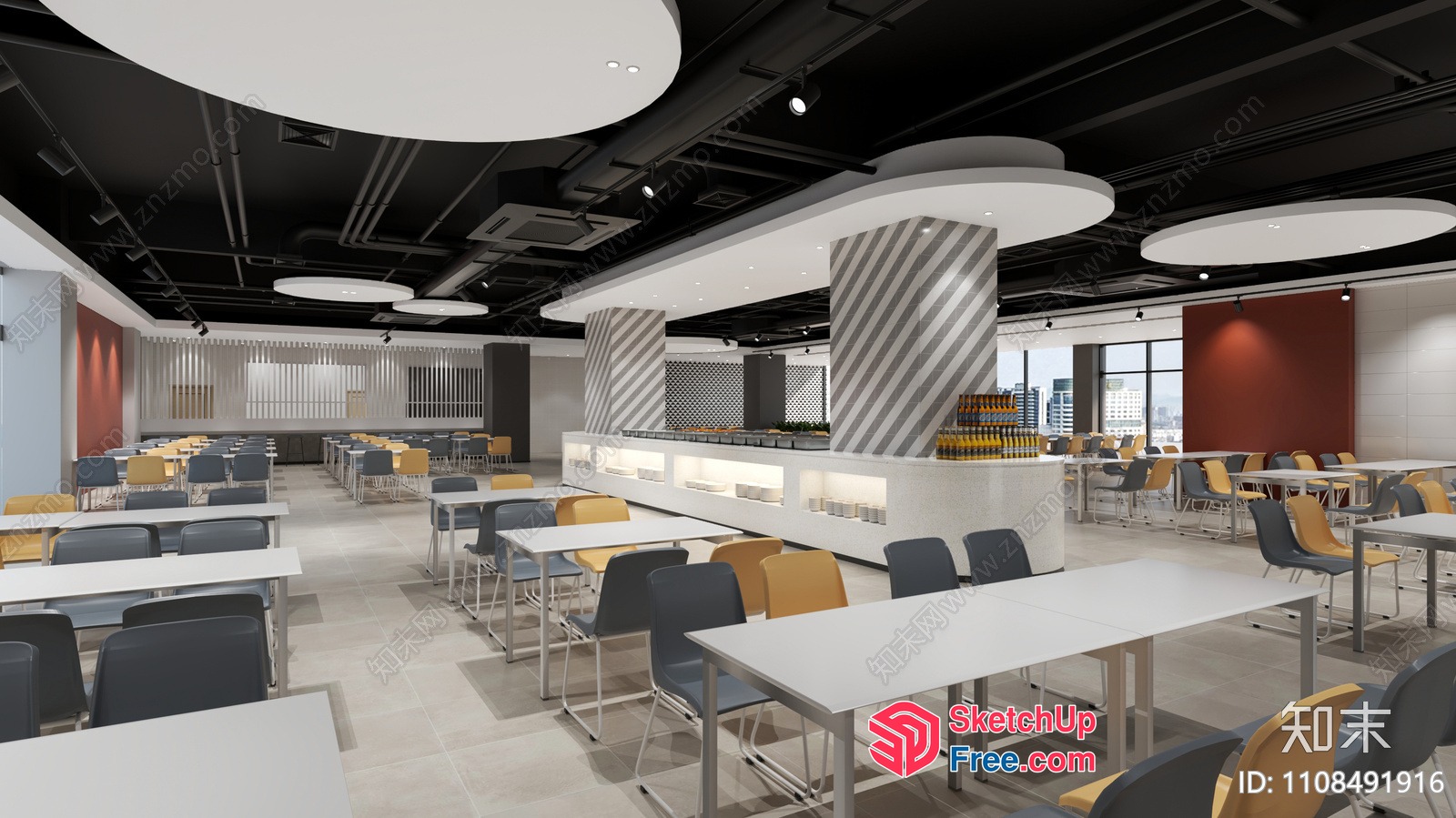Modern Commercial Space With Sleek Furniture And Lighting 3D SketchUp File