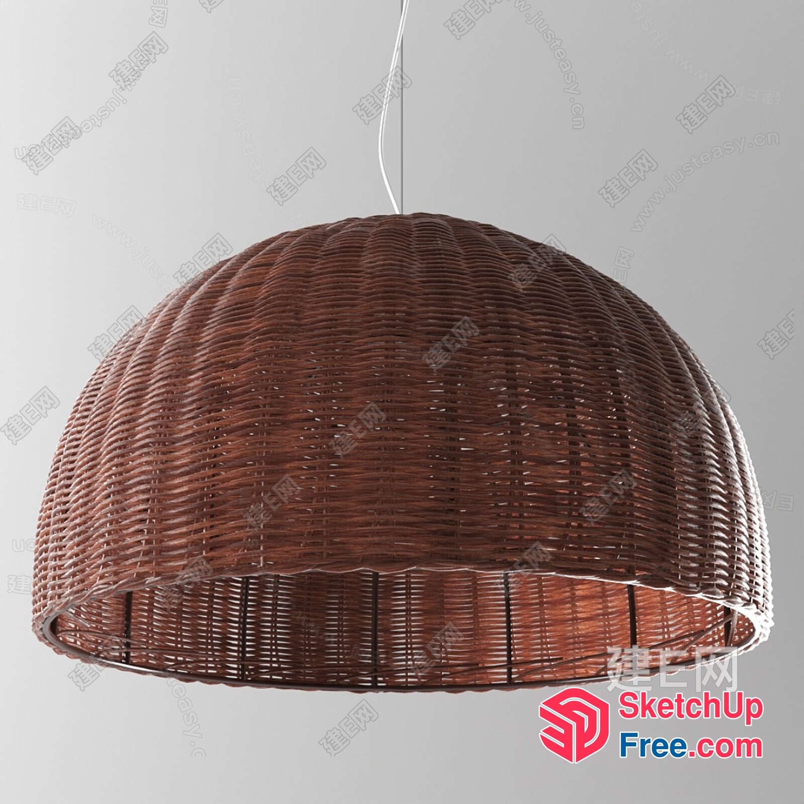 Rattan Hanging Light Fixture 3D SketchUp File