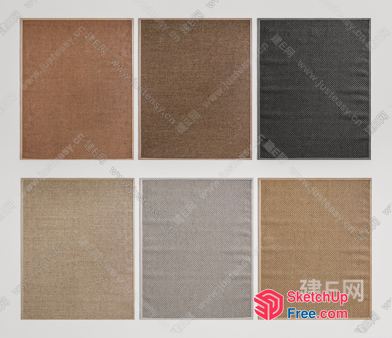 Collection Of Textured Squares 3D SketchUp File