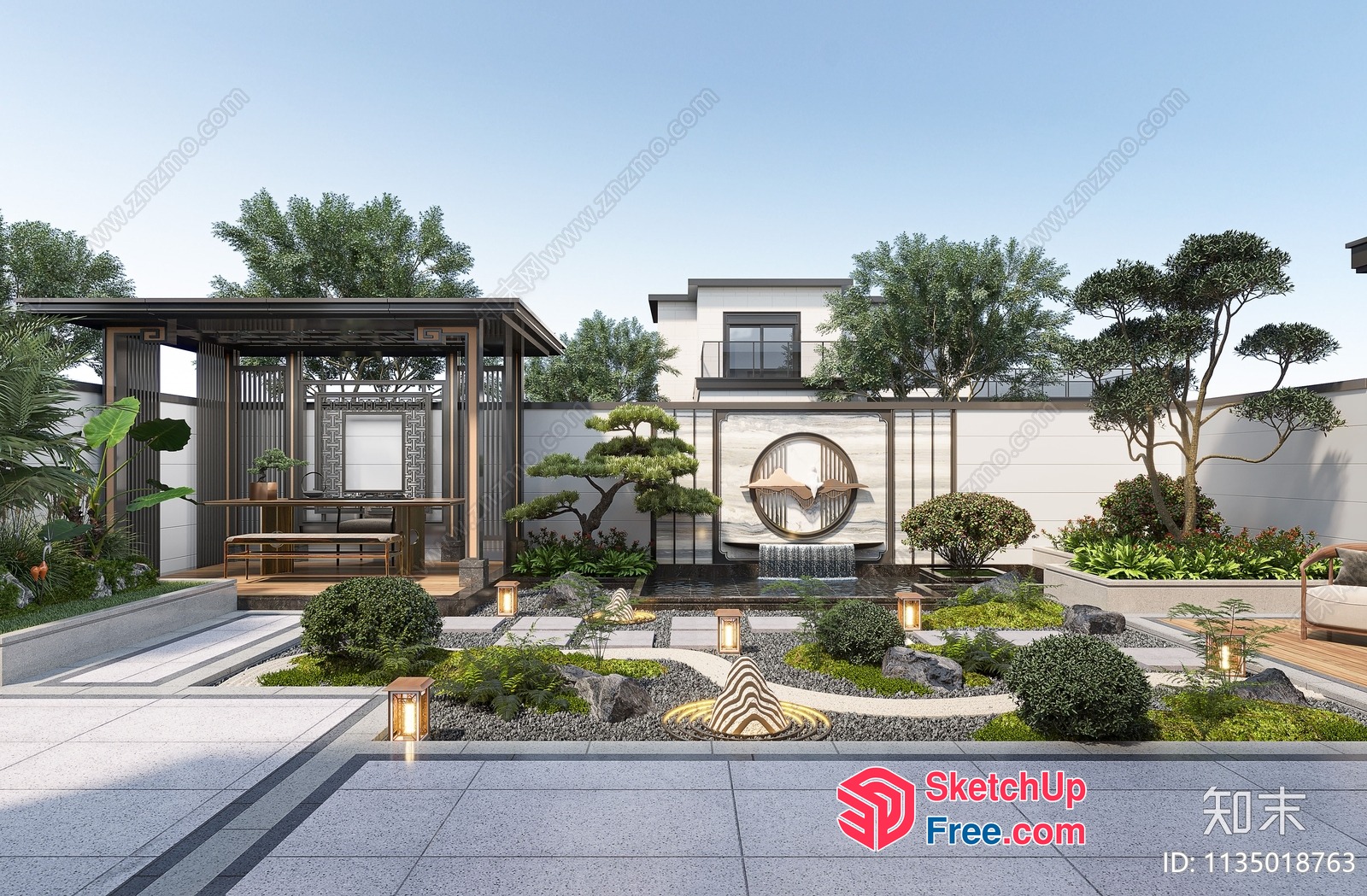 Modern Japanese-Inspired Garden Oasis 3D SketchUp File