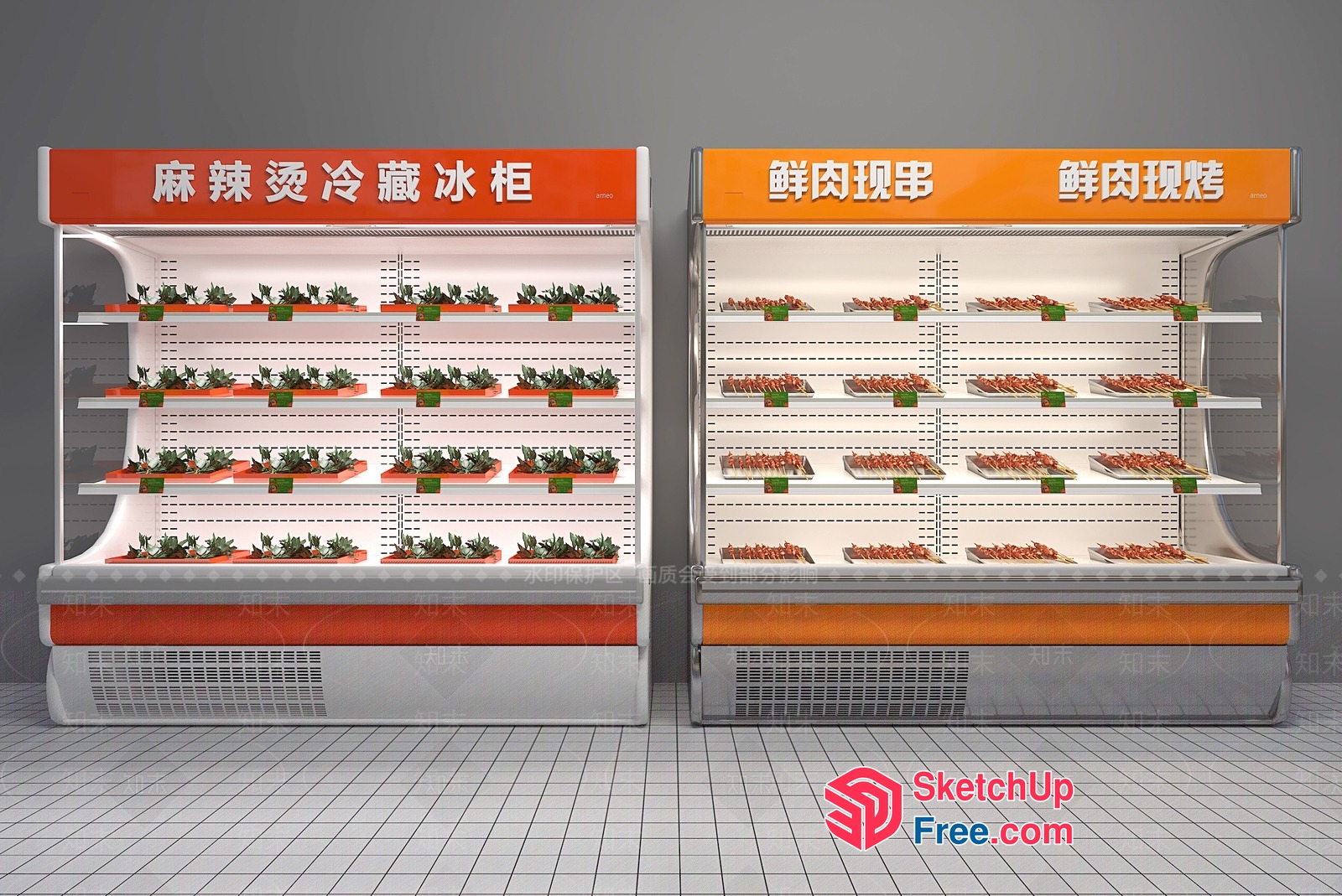Asian Grocery Store Display Shelves 3D SketchUp File