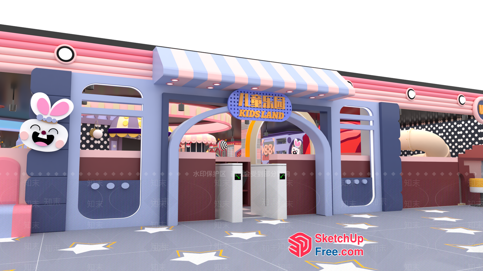 Cartoon-Themed Children'S Play Area 3D SketchUp File