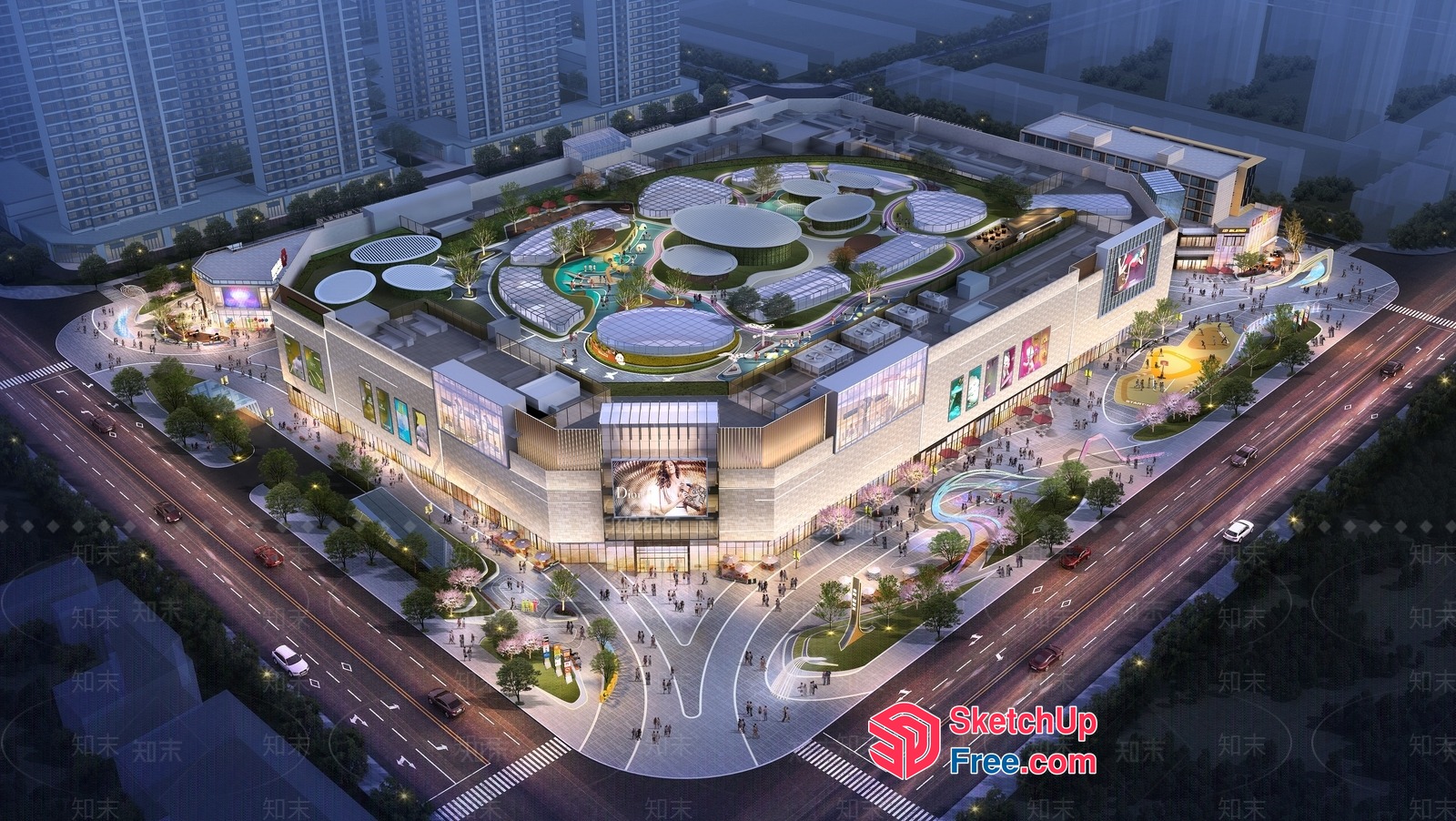 Modern Commercial Street Cladding 3D SketchUp File