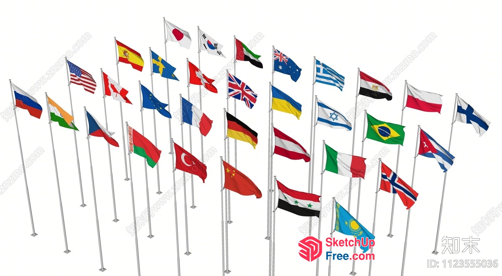 International Flags Collection 3D SketchUp File