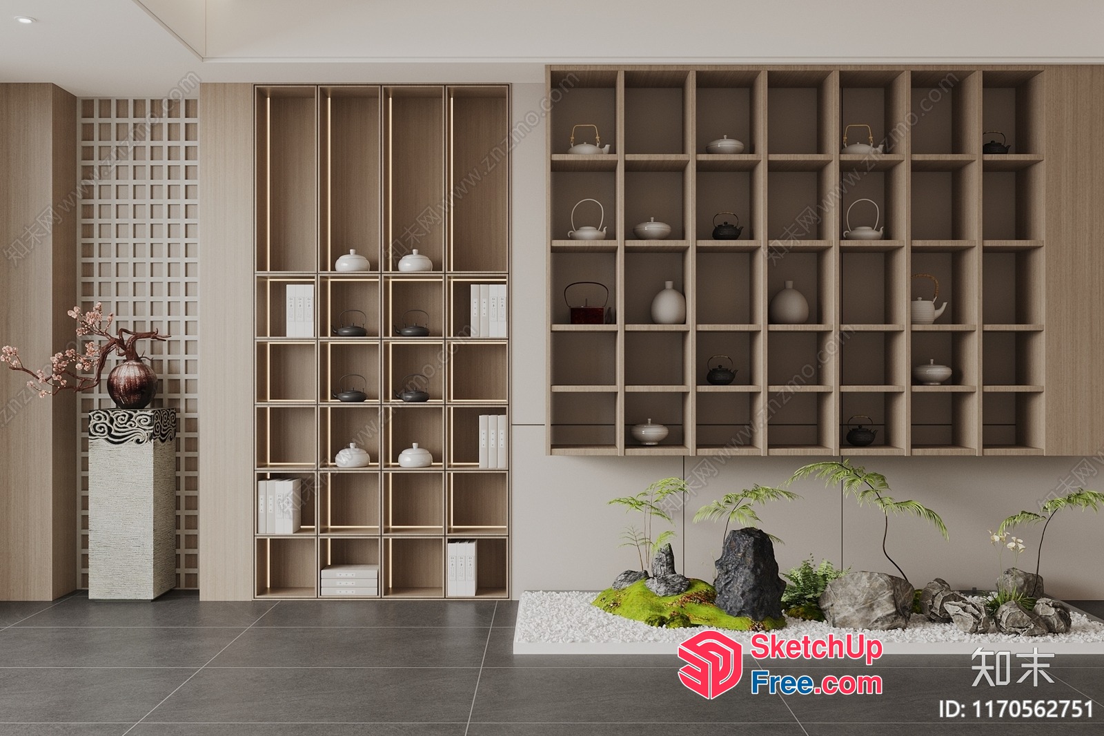 Japanese-Inspired Minimalist Living Room 3D SketchUp File
