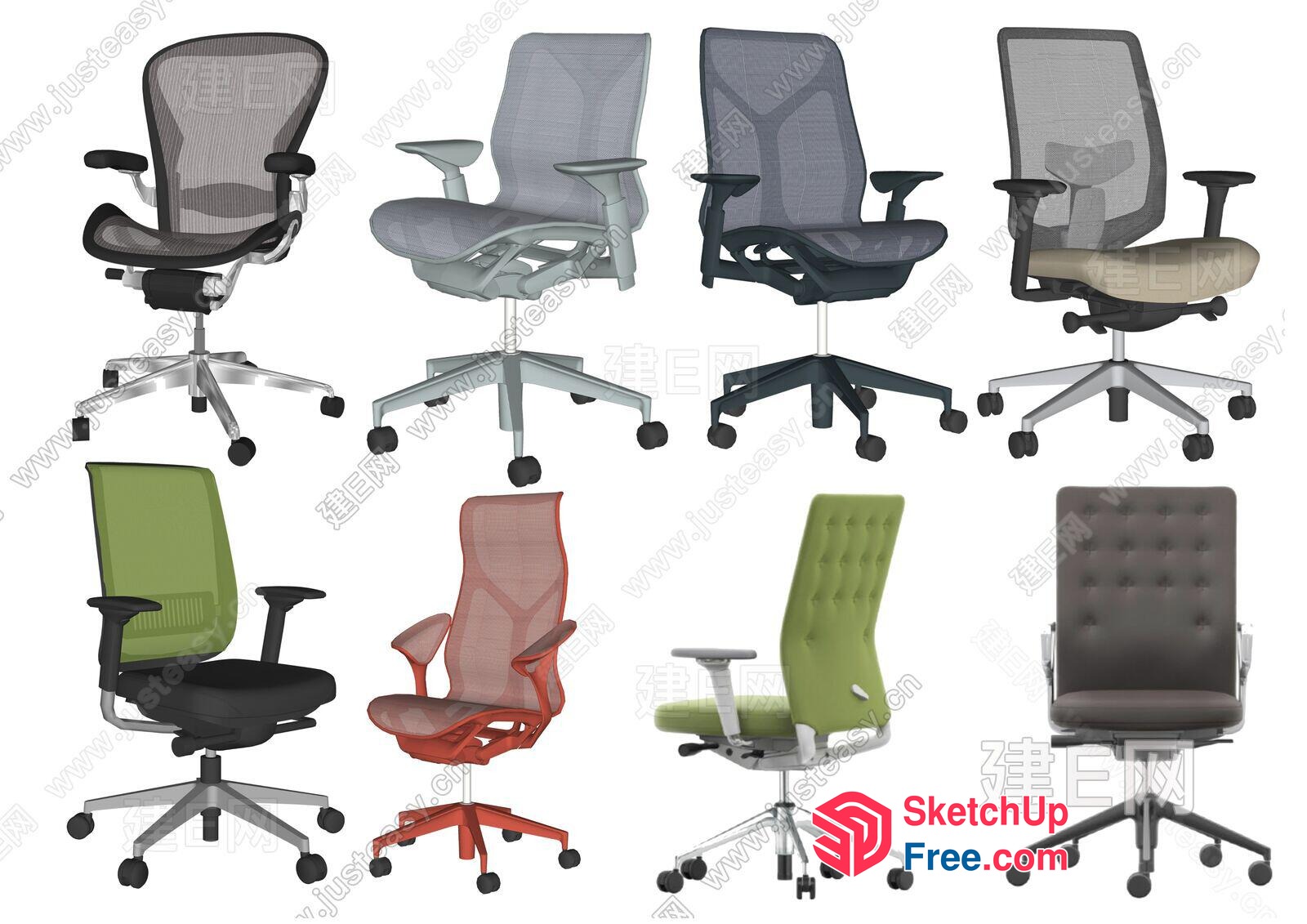 Office Chairs Collection 3D SketchUp File
