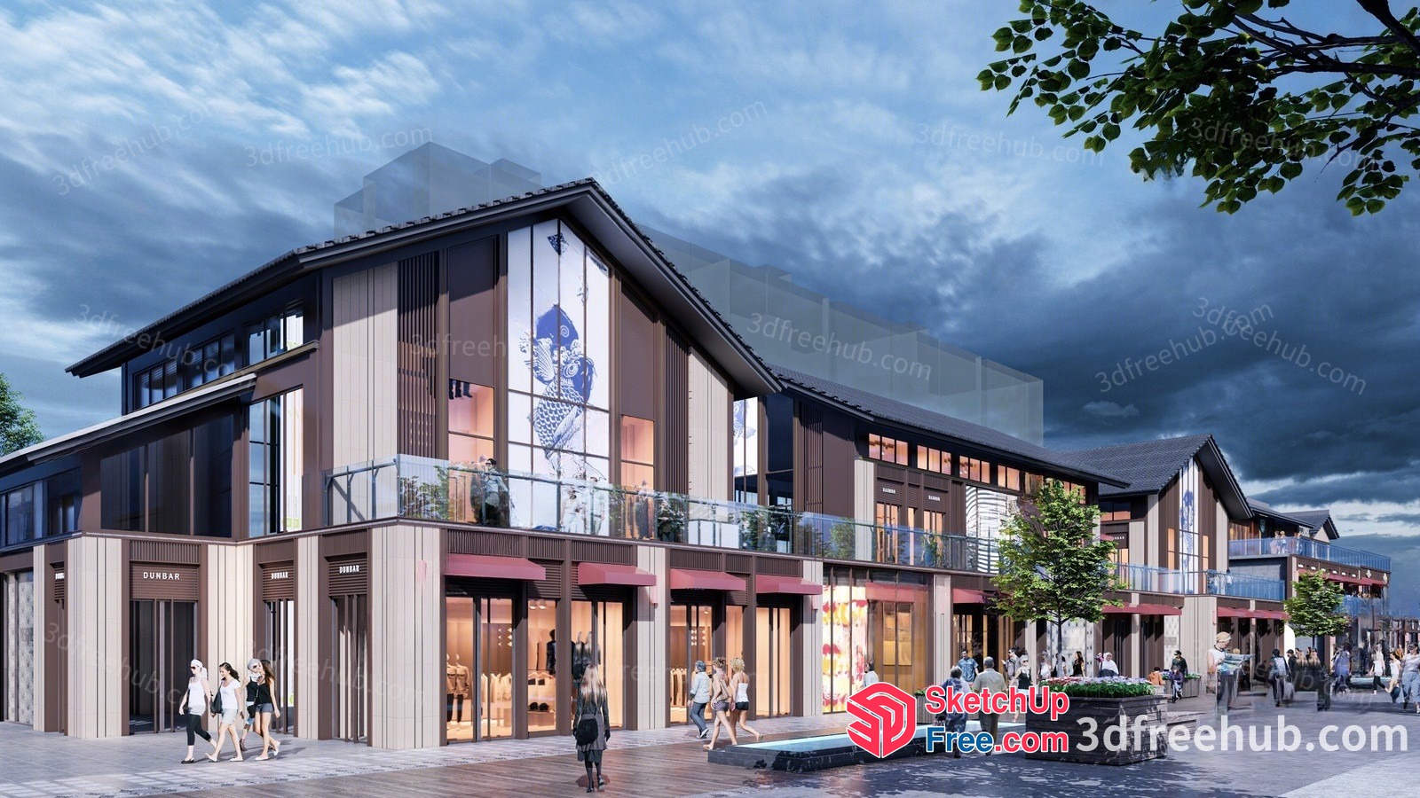 Modern Commercial Street Cladding 3D SketchUp File
