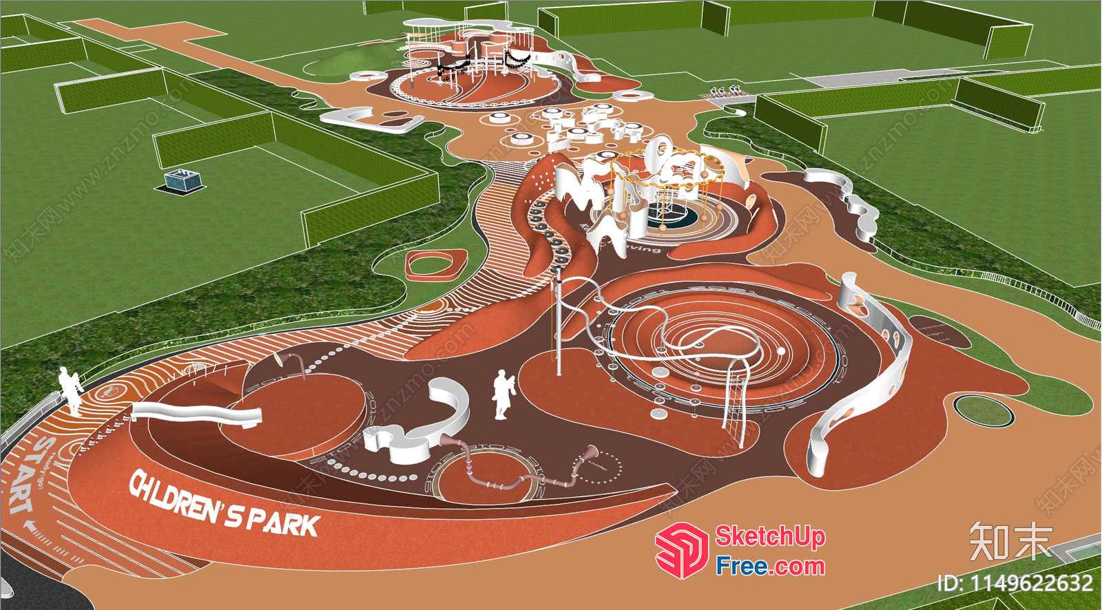 Children'S Park With Modern And Vibrant Play Equipment 3D SketchUp File